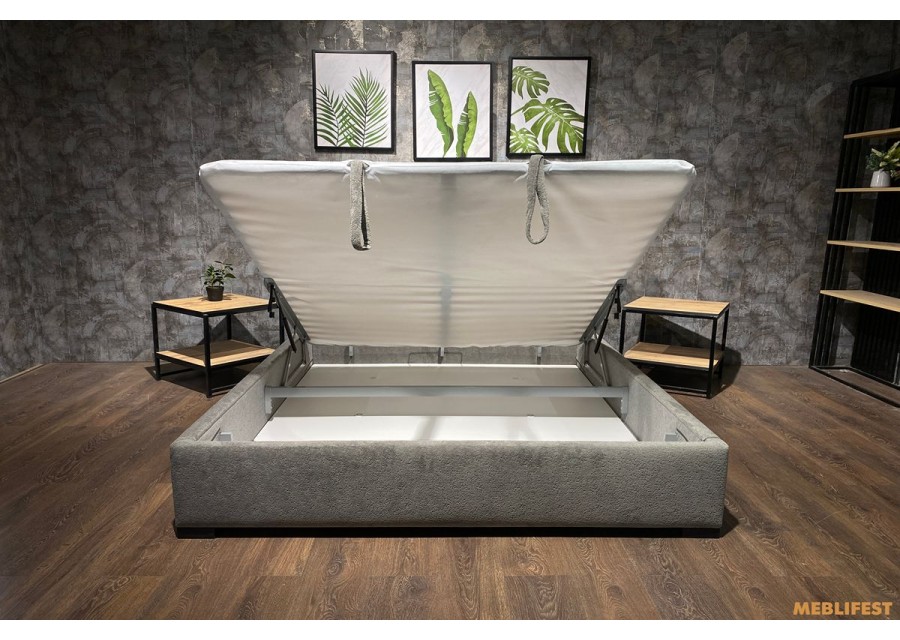 М'яке двоспальне ліжко L022 з підйомним механізмом 