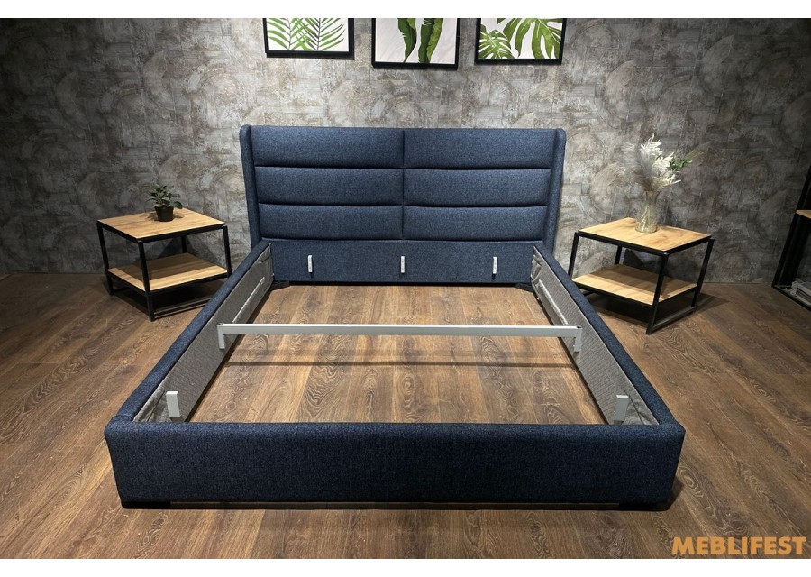 М'яке двоспальне ліжко L023 з підйомним механізмом 