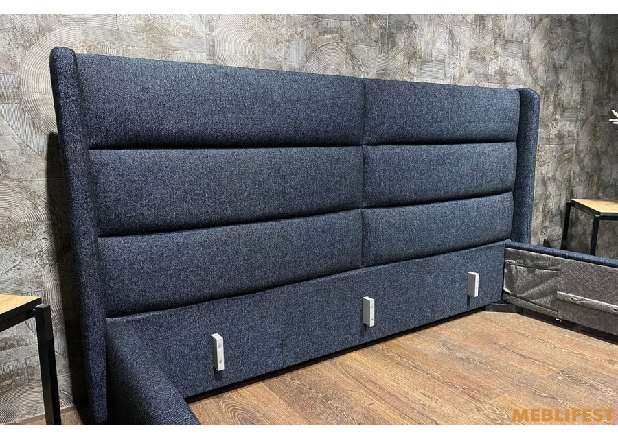 М'яке двоспальне ліжко L023 з підйомним механізмом 