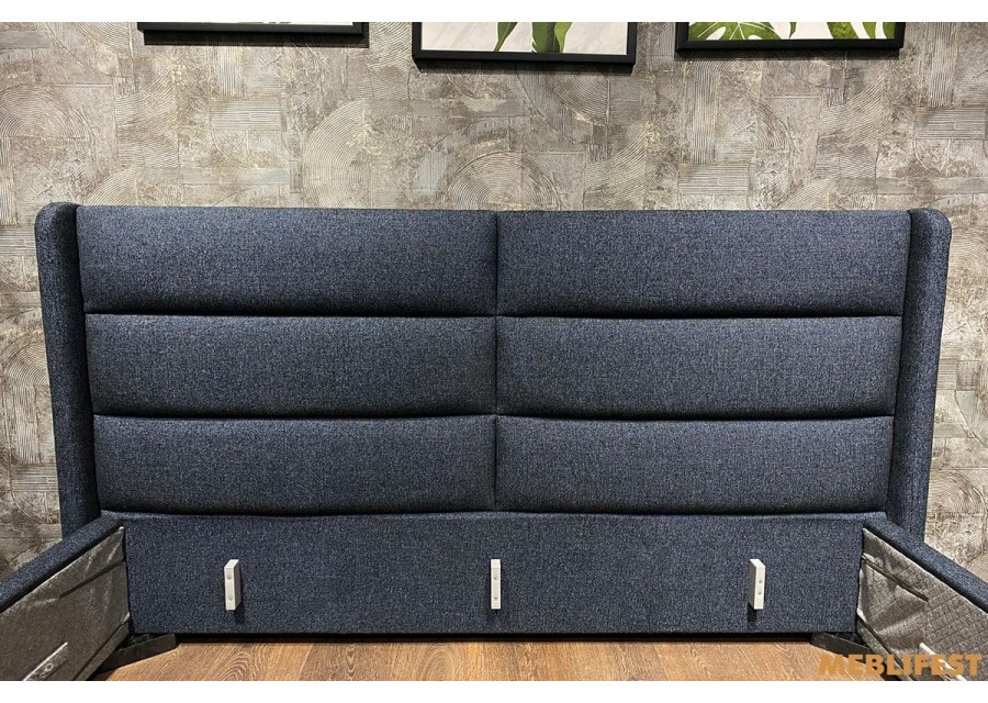 М'яке двоспальне ліжко L023 з підйомним механізмом 