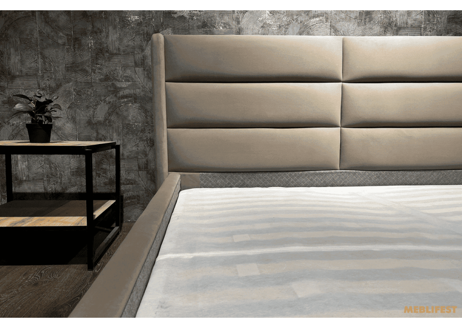 М'яке двоспальне ліжко L023 з підйомним механізмом 