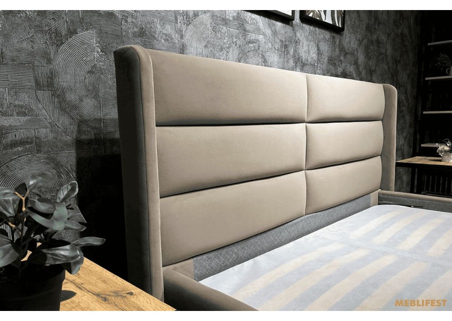 М'яке двоспальне ліжко L023 з підйомним механізмом 