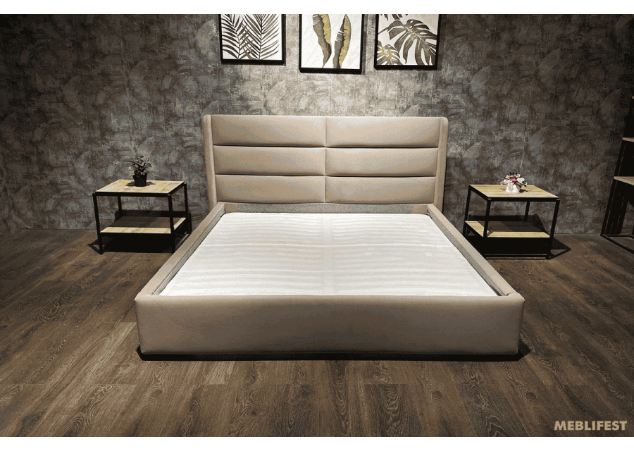 М'яке двоспальне ліжко L023 з підйомним механізмом 