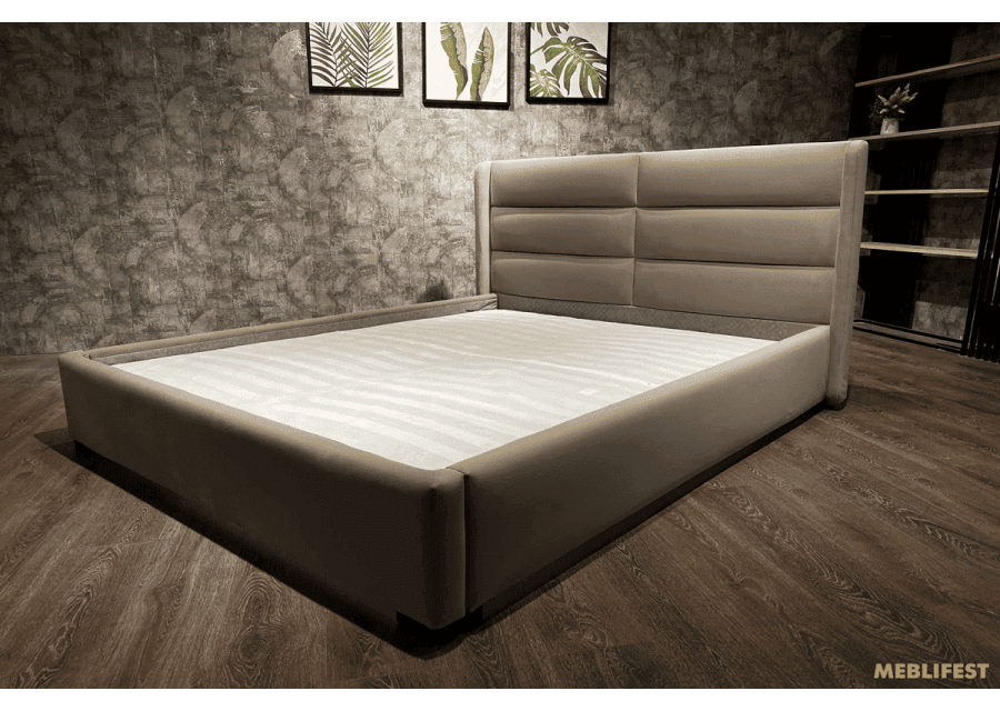 М'яке двоспальне ліжко L023 з підйомним механізмом 