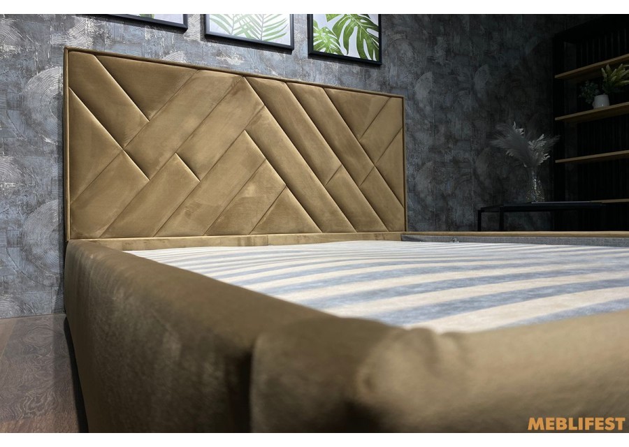 М'яке двоспальне ліжко L025 з підйомним механізмом 