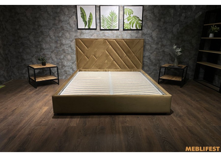 М'яке двоспальне ліжко L025 з підйомним механізмом 