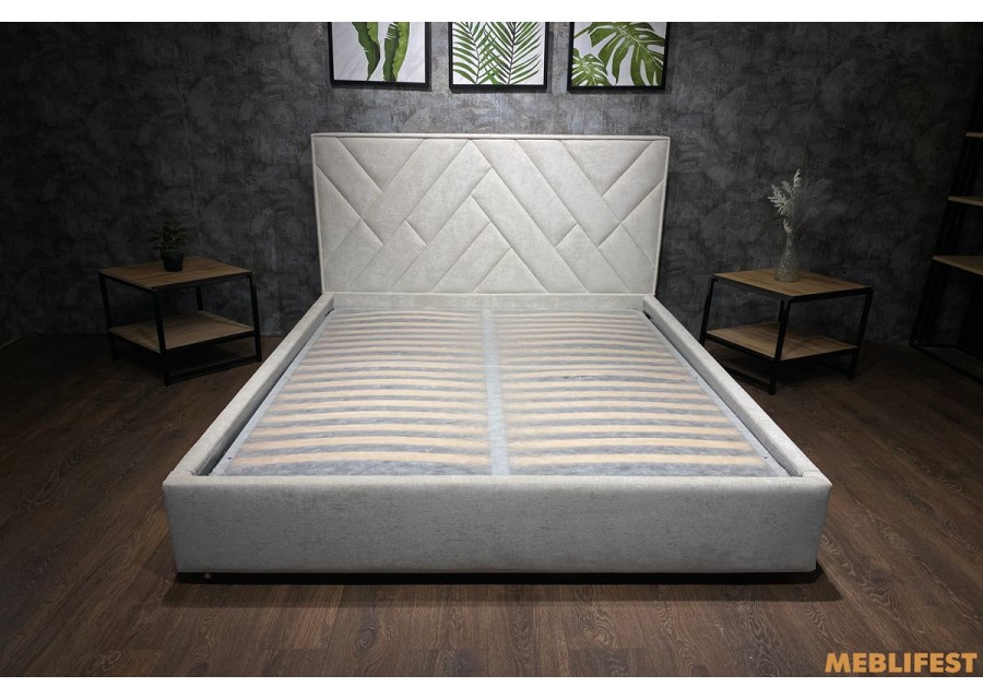 М'яке двоспальне ліжко L025 з підйомним механізмом 