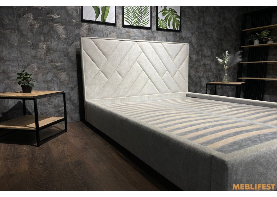 М'яке двоспальне ліжко L025 з підйомним механізмом 