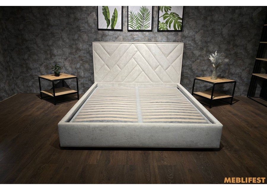 М'яке двоспальне ліжко L025 з підйомним механізмом 