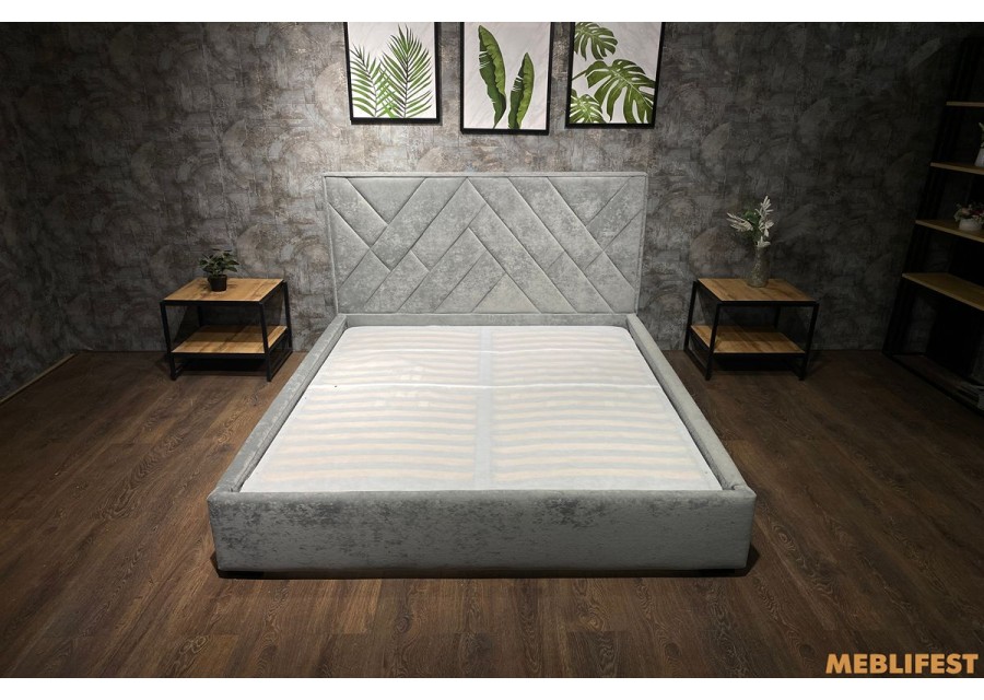 М'яке двоспальне ліжко L025 з підйомним механізмом 