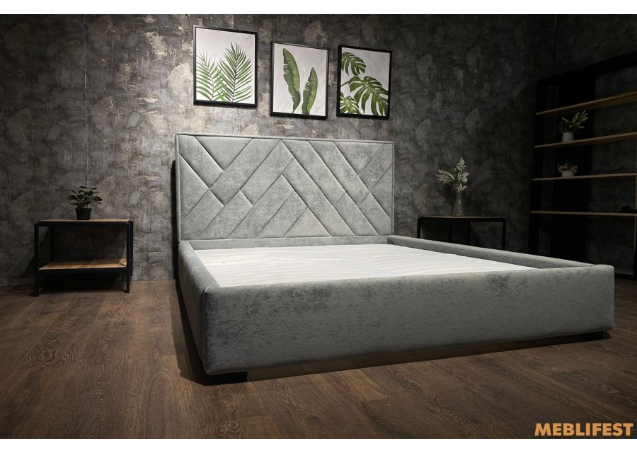 М'яке двоспальне ліжко L025 з підйомним механізмом 