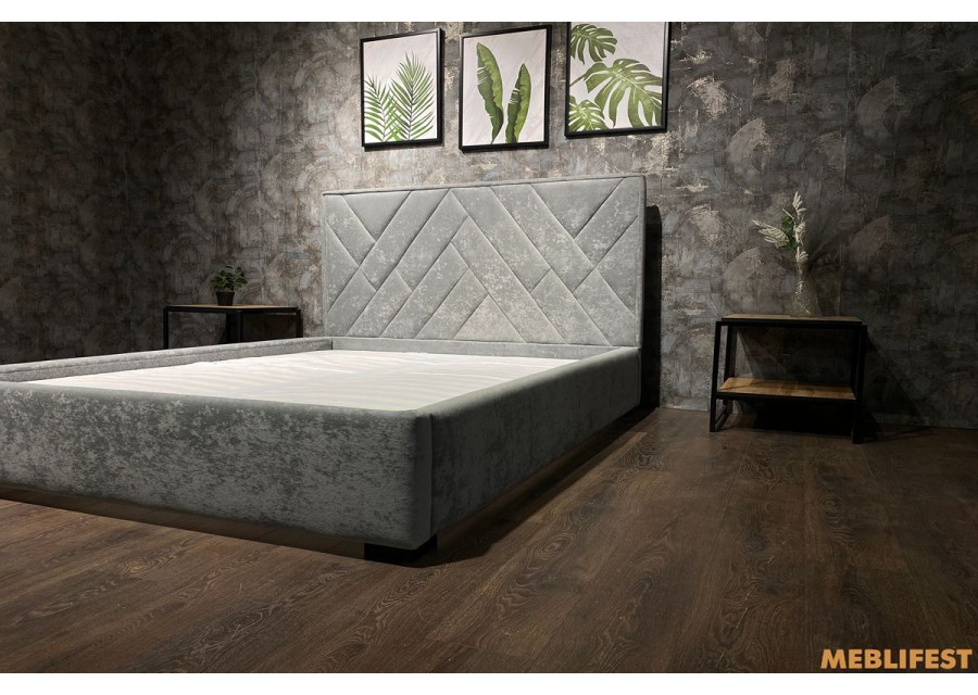 М'яке двоспальне ліжко L025 з підйомним механізмом 