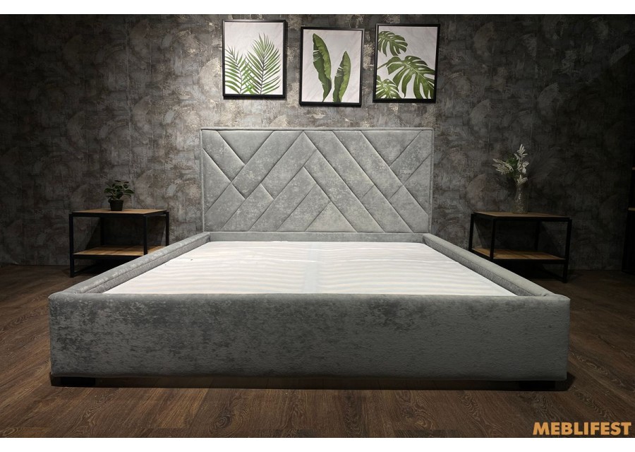 М'яке двоспальне ліжко L025 з підйомним механізмом 