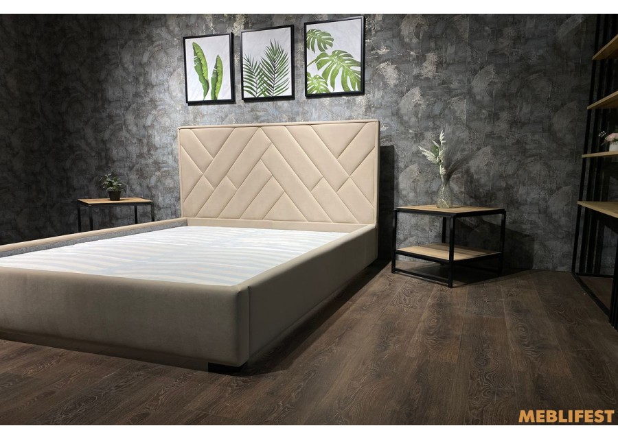 М'яке двоспальне ліжко L025 з підйомним механізмом 