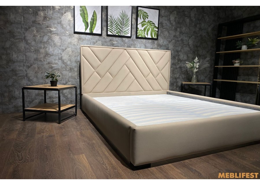 М'яке двоспальне ліжко L025 з підйомним механізмом 