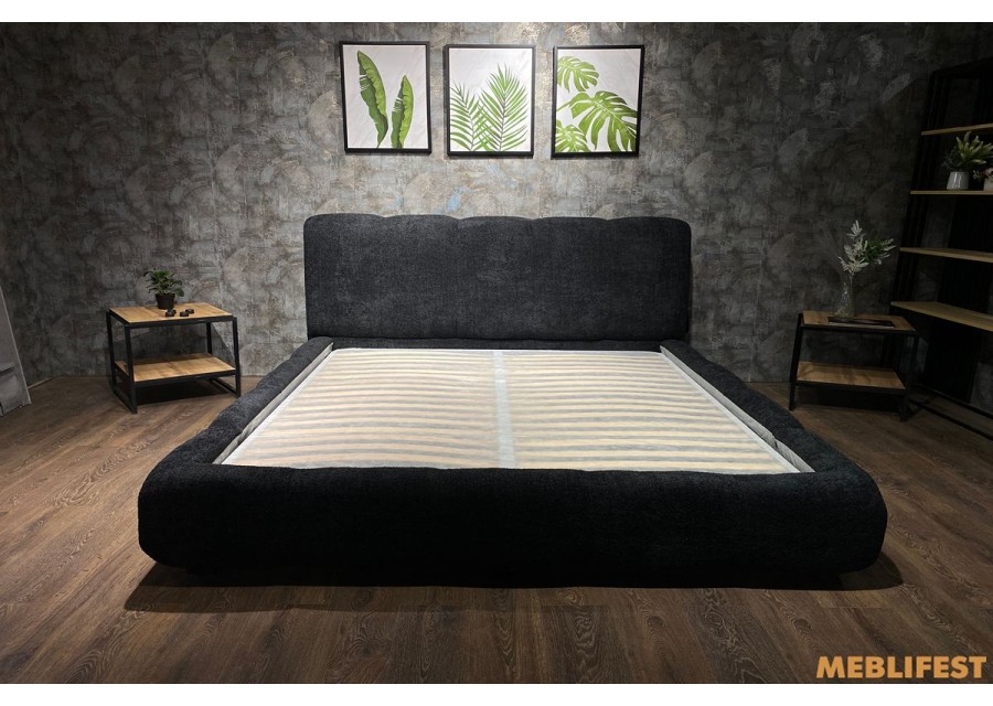 М'яке двоспальне ліжко L026 з підйомним механізмом 