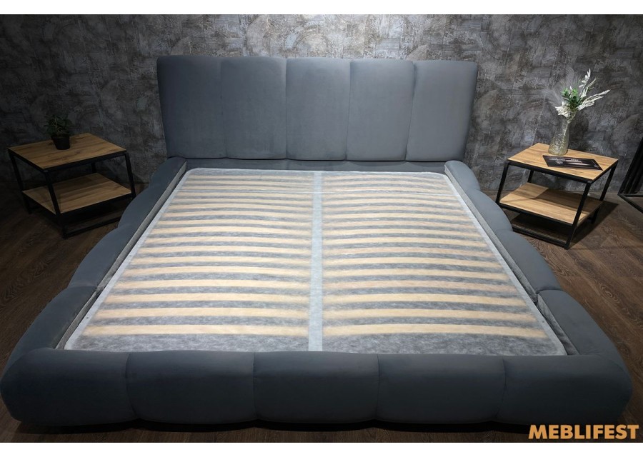 М'яке двоспальне ліжко L026 з підйомним механізмом 