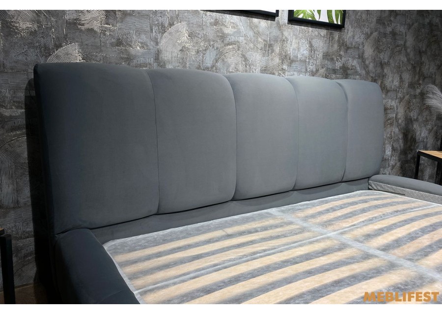 М'яке двоспальне ліжко L026 з підйомним механізмом 