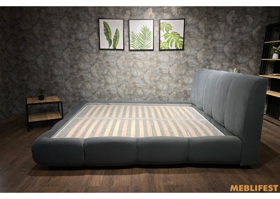 М'яке двоспальне ліжко L026 з підйомним механізмом 