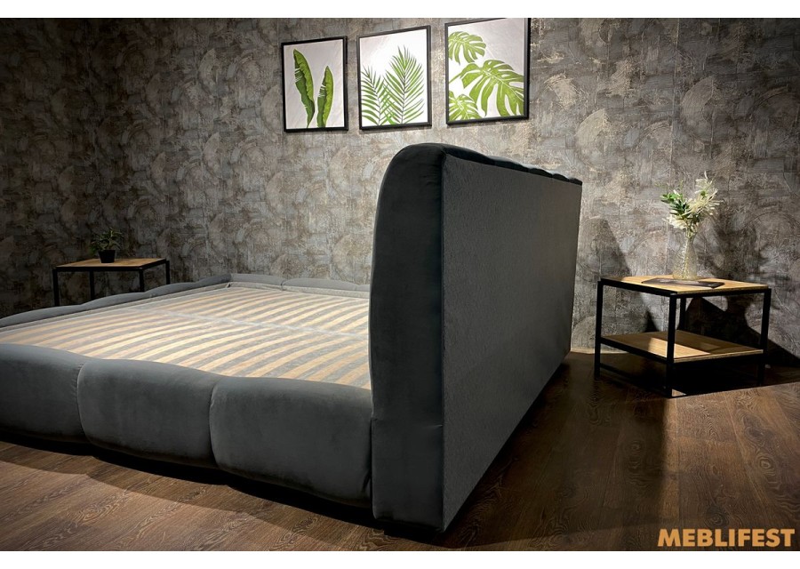 М'яке двоспальне ліжко L026 з підйомним механізмом 