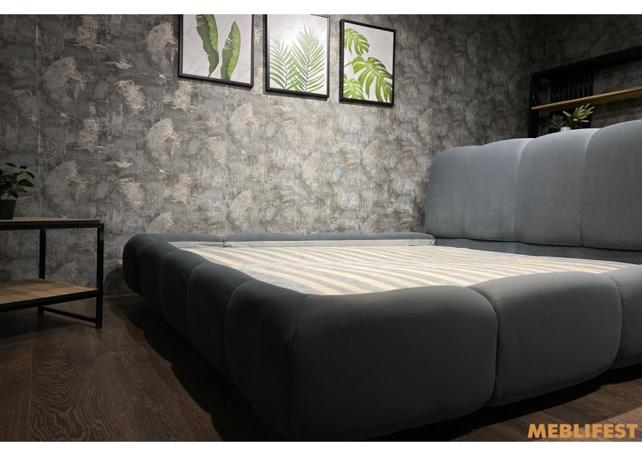 М'яке двоспальне ліжко L026 з підйомним механізмом 