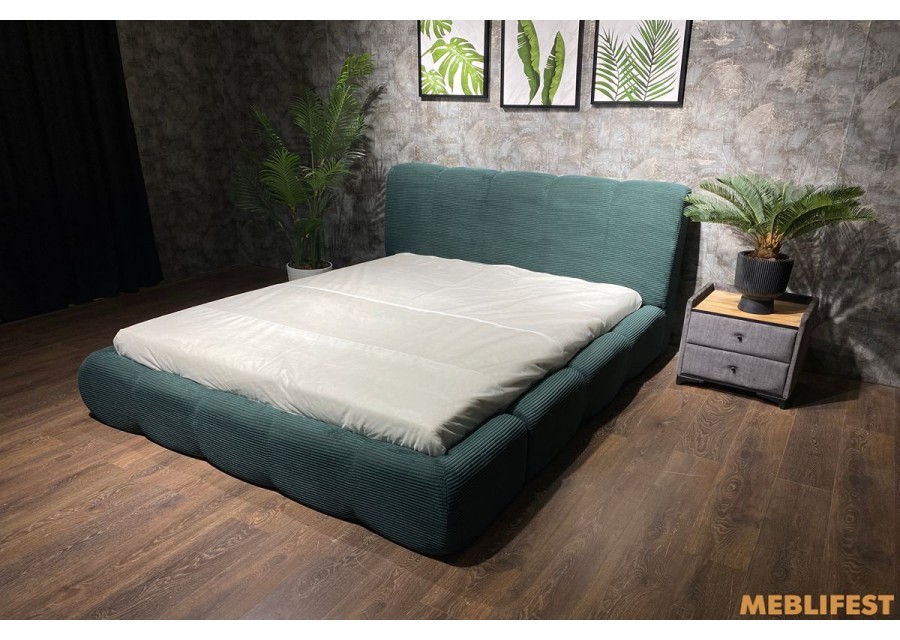 М'яке двоспальне ліжко L026 з підйомним механізмом 