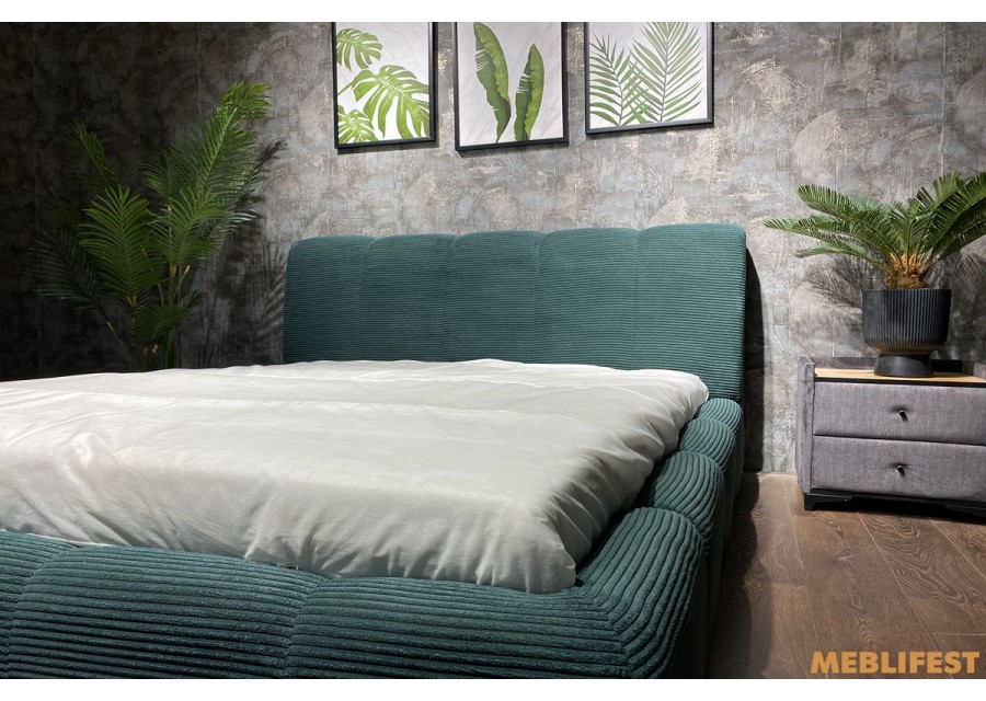 М'яке двоспальне ліжко L026 з підйомним механізмом 