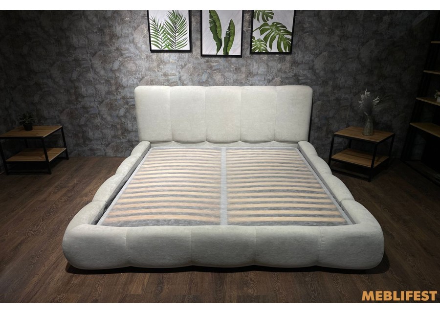 М'яке двоспальне ліжко L026 з підйомним механізмом 