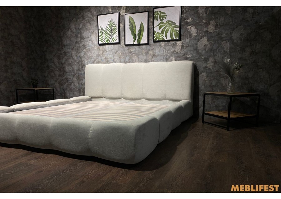 М'яке двоспальне ліжко L026 з підйомним механізмом 