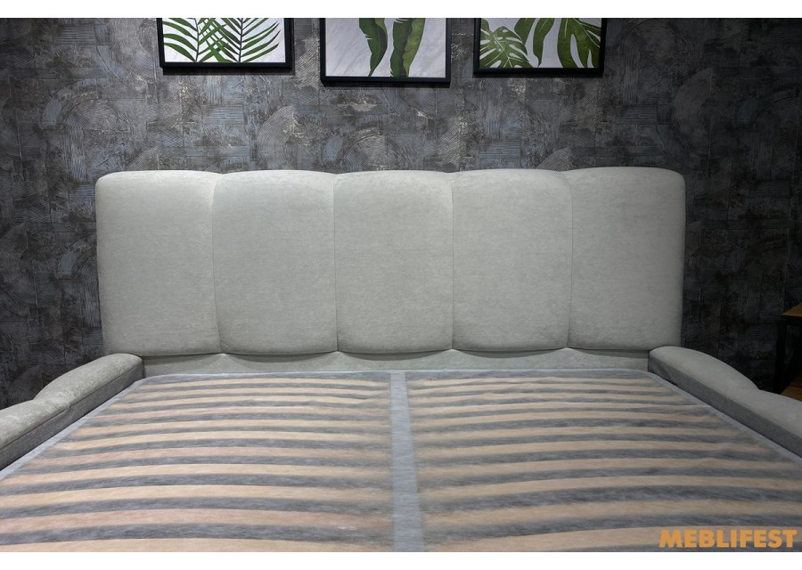 М'яке двоспальне ліжко L026 з підйомним механізмом 