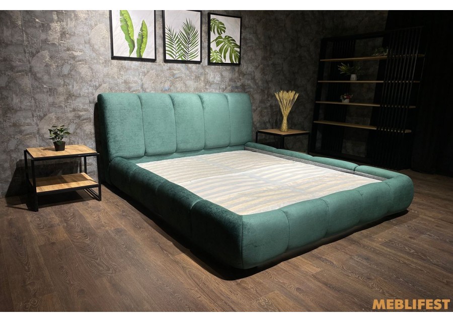 М'яке двоспальне ліжко L026 з підйомним механізмом 