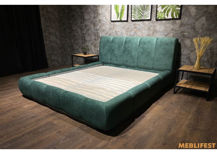 М'яке двоспальне ліжко L026 з підйомним механізмом 