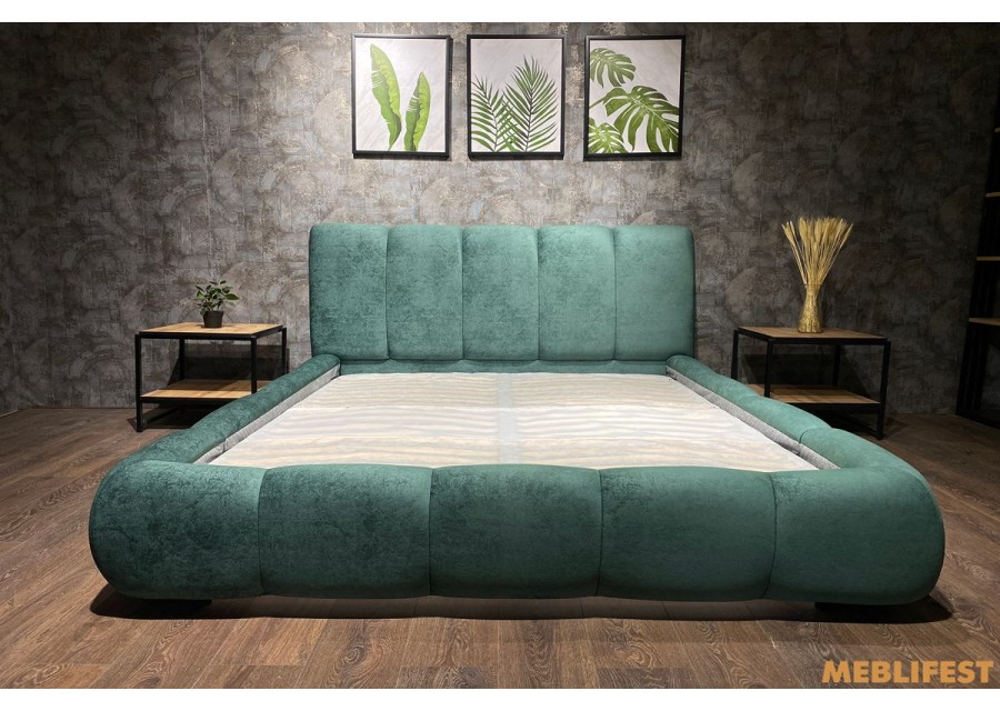 М'яке двоспальне ліжко L026 з підйомним механізмом 