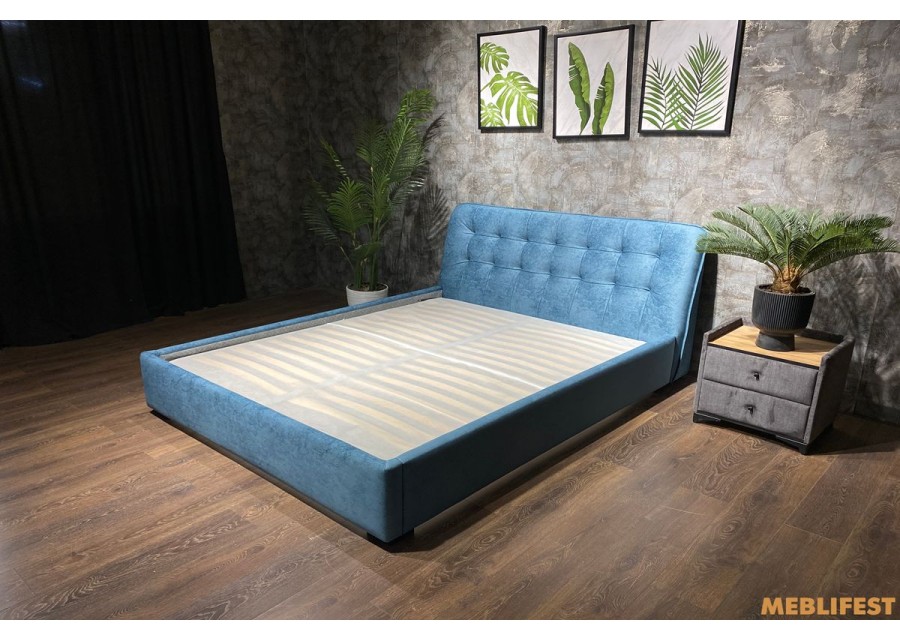 М'яке двоспальне ліжко L029 з підйомним механізмом 