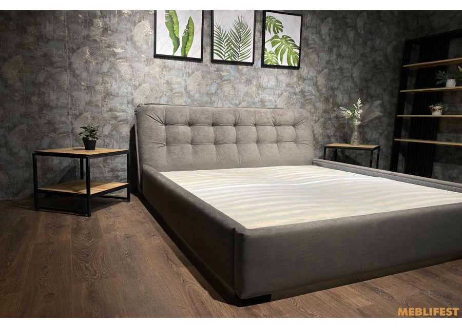 М'яке двоспальне ліжко L029 з підйомним механізмом 