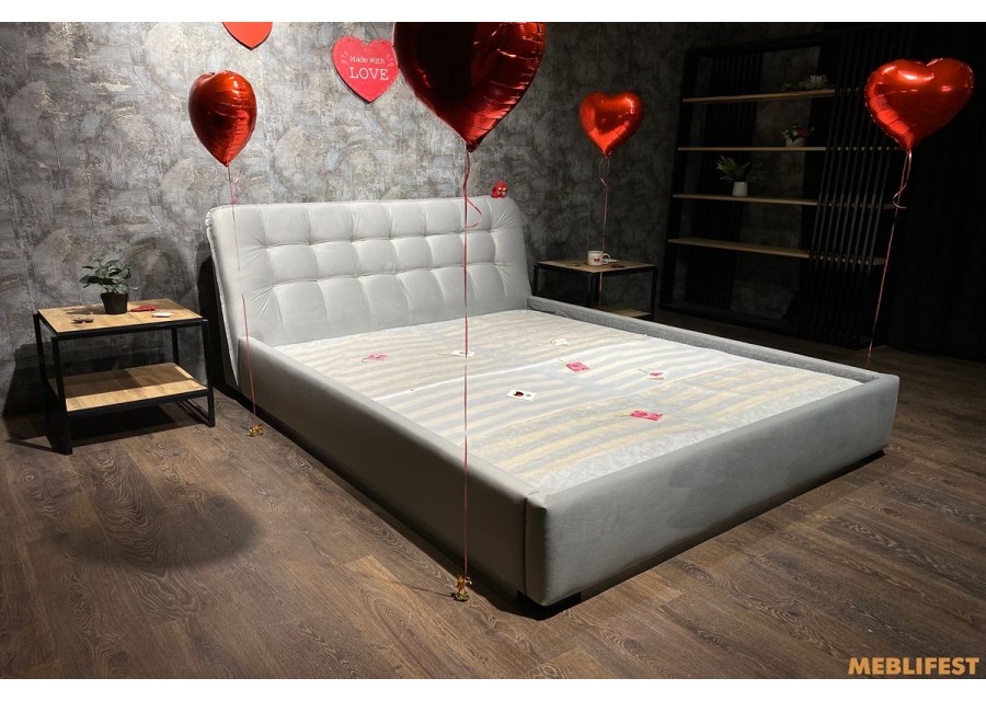 М'яке двоспальне ліжко L029 з підйомним механізмом 