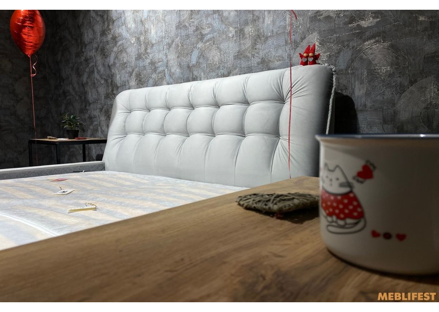 М'яке двоспальне ліжко L029 з підйомним механізмом 