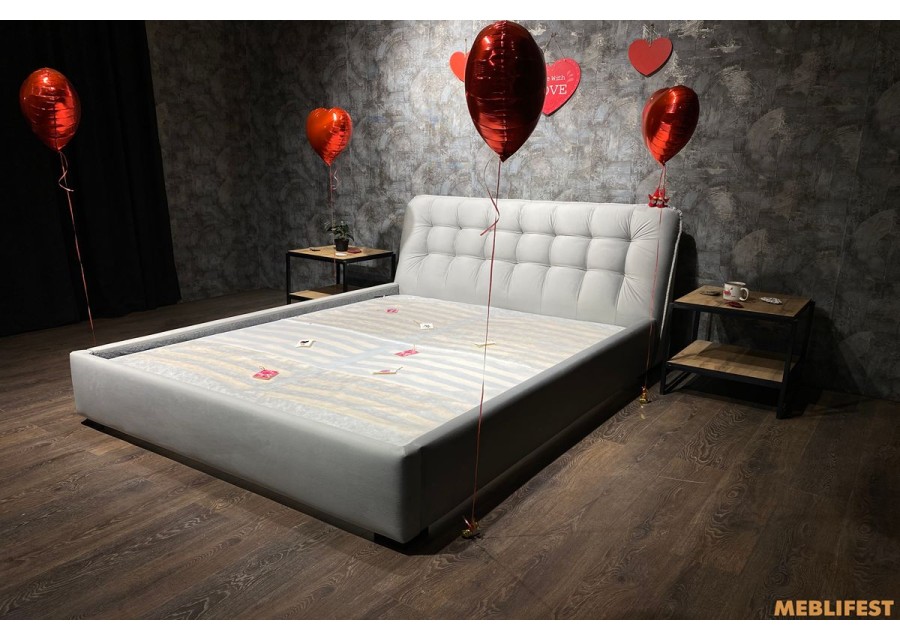 М'яке двоспальне ліжко L029 з підйомним механізмом 