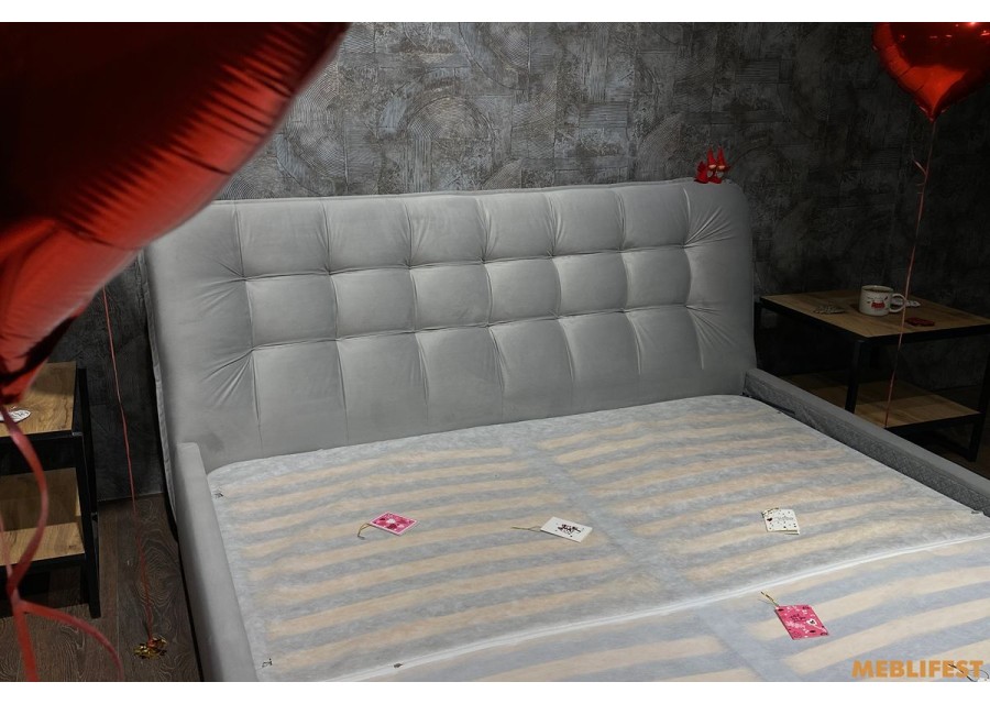 М'яке двоспальне ліжко L029 з підйомним механізмом 