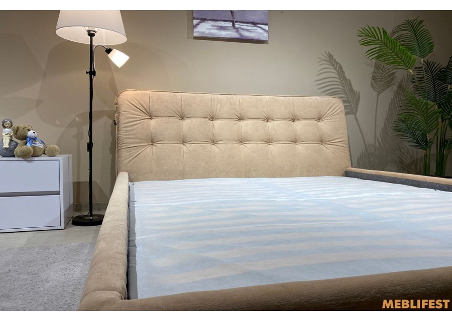 М'яке двоспальне ліжко L029 з підйомним механізмом 