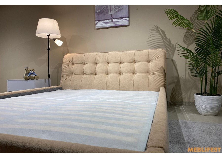 М'яке двоспальне ліжко L029 з підйомним механізмом 