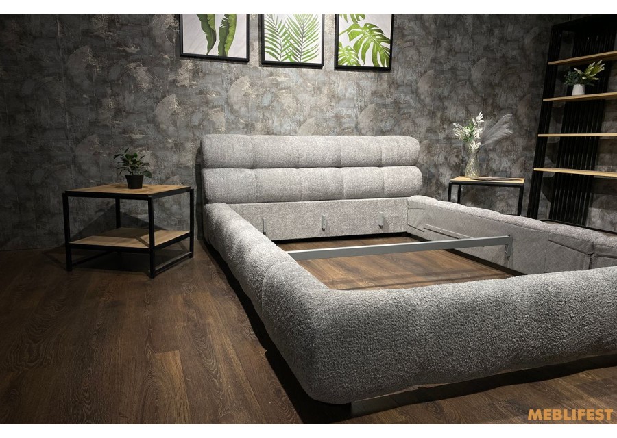 М'яке двоспальне ліжко L031-М з підйомним механізмом 