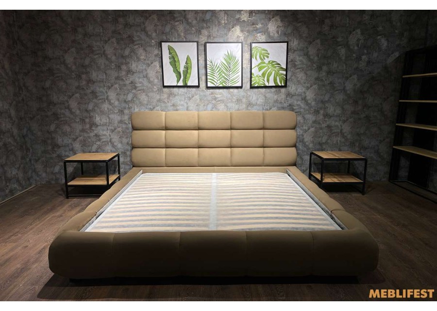 М'яке двоспальне ліжко L031 з підйомним механізмом 