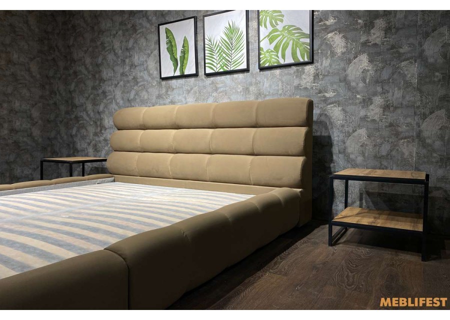 М'яке двоспальне ліжко L031 з підйомним механізмом 