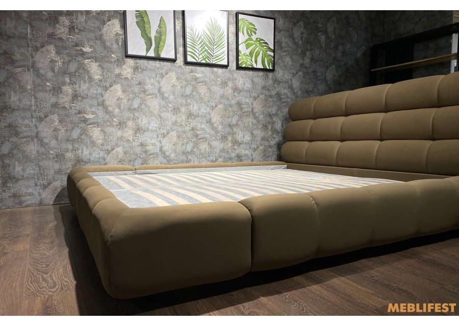 М'яке двоспальне ліжко L031 з підйомним механізмом 