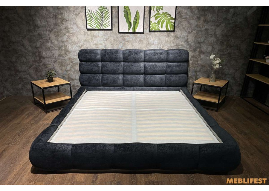 М'яке двоспальне ліжко L031 з підйомним механізмом 