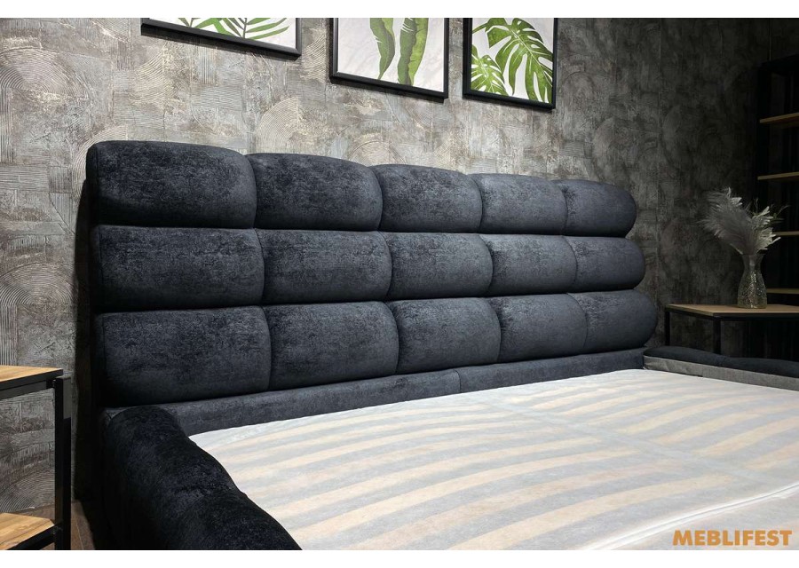 М'яке двоспальне ліжко L031 з підйомним механізмом 