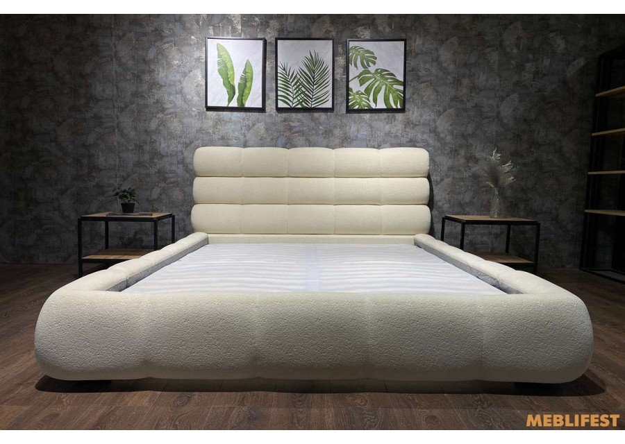 М'яке двоспальне ліжко L031 з підйомним механізмом 