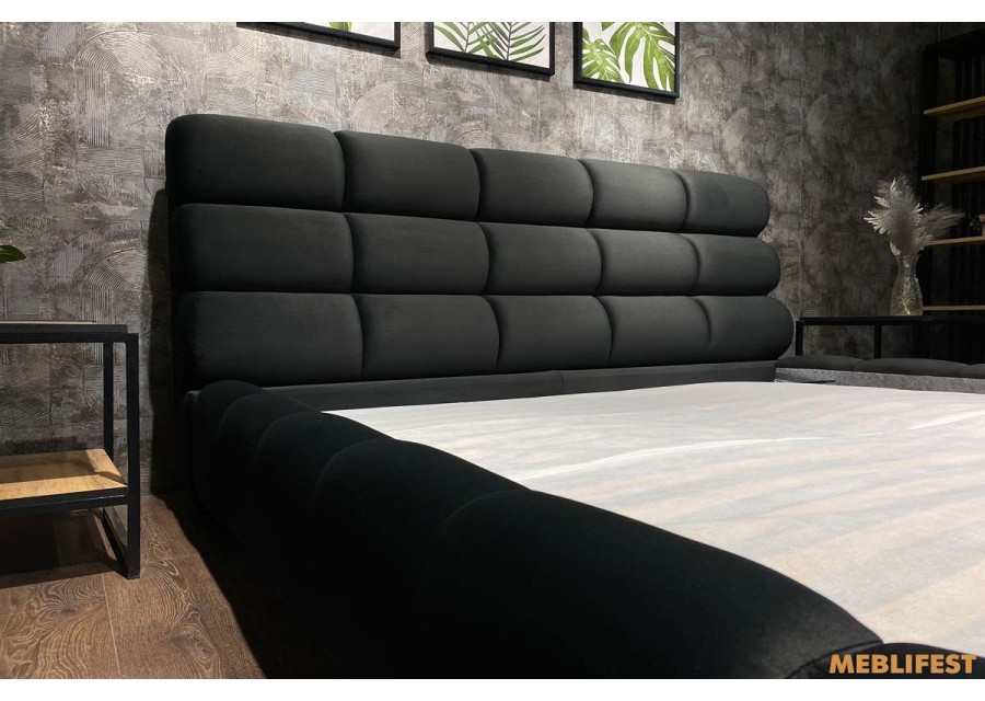 М'яке двоспальне ліжко L031 з підйомним механізмом 