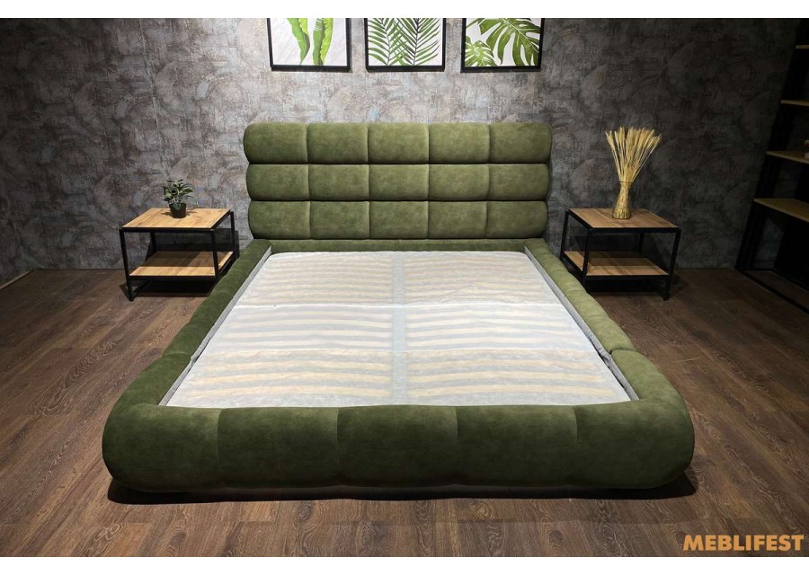 М'яке двоспальне ліжко L031 з підйомним механізмом 